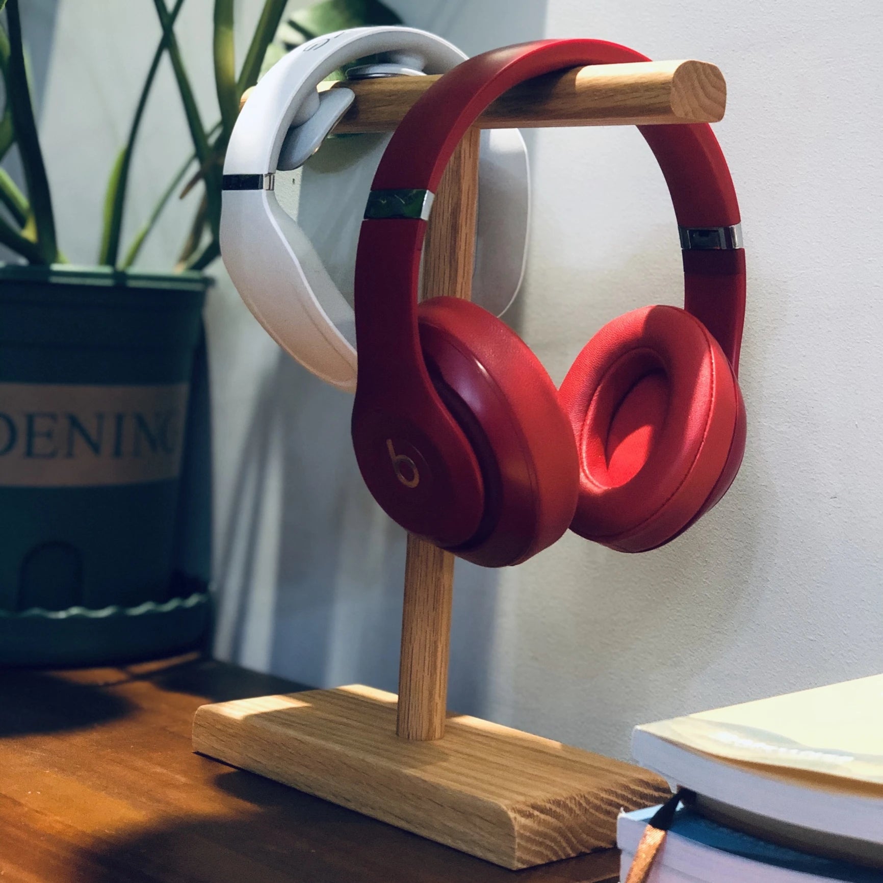 T Shape Headset Display Shelf Desk Hanger Wooden Stand Holder for Headphones Stands Storage Brackets Home Storage Organizer