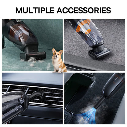 Baseus AP02 Wireless Car Vacuum Cleaner for Pet Hair Motorized Roller Brush Cordless Portable Auto Vehicle Vacuum With LED Light