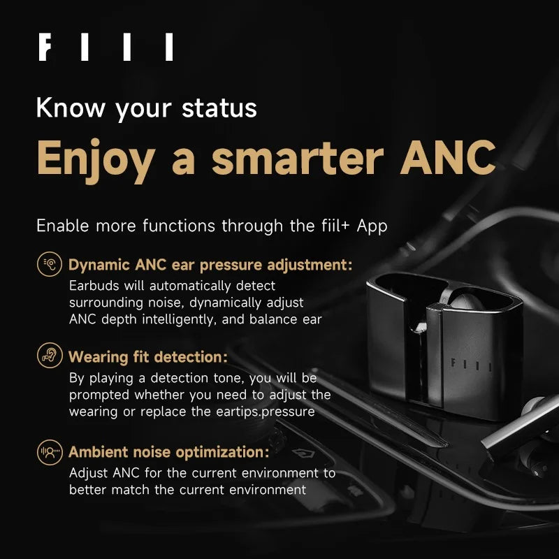 FIIL CC Pro2  Wireless Earbuds Noise Cancelling  32H Playtime Fast charge Headphones Sound Comfortable