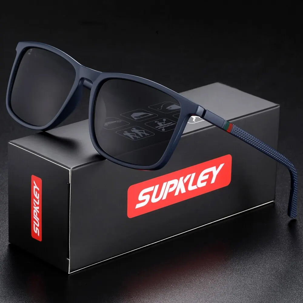 SUPKLEY Sports Sunglasses for Men Polarized Comfortable Wear Square Sun Glasses Male Light Weight Eyewear Accessory