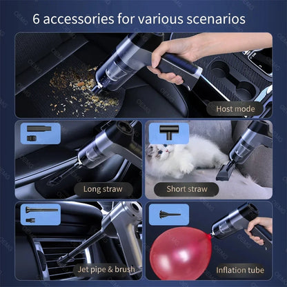 Household Vacuum Cleaner Cordless Handheld Portable Car Cleaner Appliance Powerful Cleaning Machine Pet Hair Cleaner