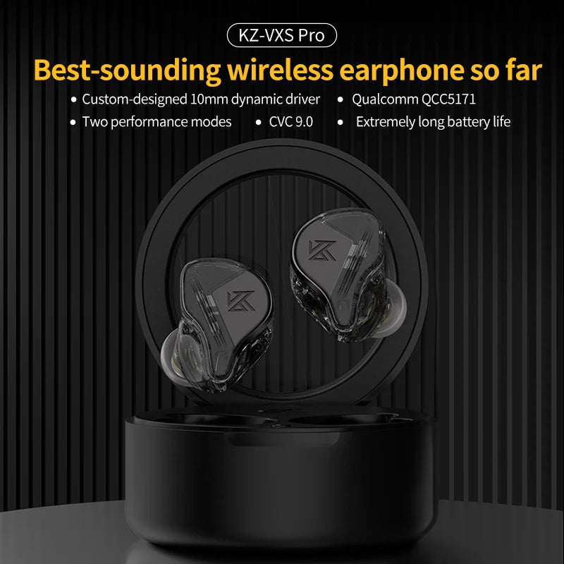 KZ VXS Pro TWS Earphones 5.3 Bluetooth-compatible Hybrid HiFi Wireless Game Earbuds Touch Control Noise Cancelling Sport Headset