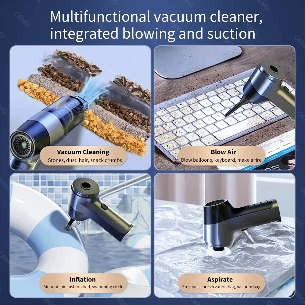 Household Vacuum Cleaner Cordless Handheld Portable Car Cleaner Appliance Powerful Cleaning Machine Pet Hair Cleaner