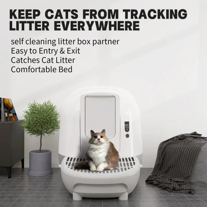 Large Intelligent Automatic Cat Toilet Deodorizing White Self Cleaning Bag Automatically Closed Litter Box Pad Pet Supplies